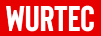 WURTEC logo - bold white sans-serif typography on bright red rectangular background representing industrial strength, reliability and technical engineering excellence in industrial components